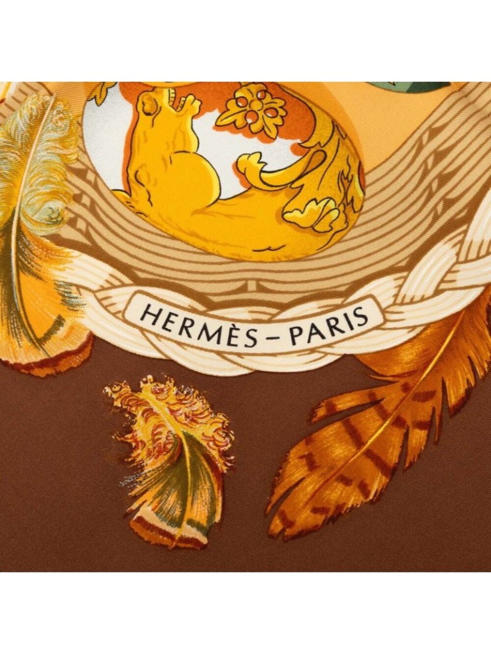 Hermes Carre 90 Couvee D'hermes Eggs Scarf Brown Multicolor Silk - Picture 4 of 7